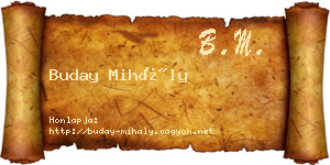 Buday Mihály névjegykártya