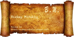 Buday Mihály névjegykártya
